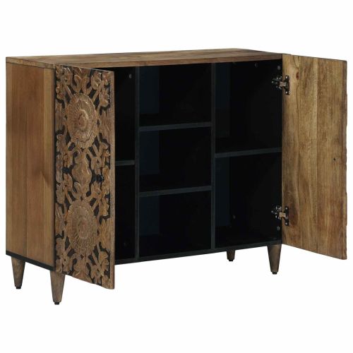 Служебен шкаф Кафяво 90 x 33,5 x 75 см Солидно мангово дърво