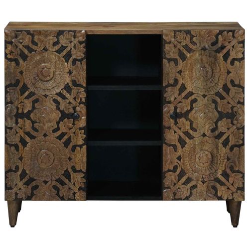 Служебен шкаф Кафяво 90 x 33,5 x 75 см Солидно мангово дърво