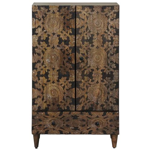 Висок шкаф Кафяво 60 x 33,5 x 100 см Солидно мангово дърво