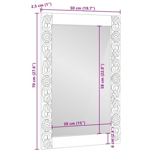 Стенни огледала Правоъгълна Орехово кафяво 70 x 50 cm