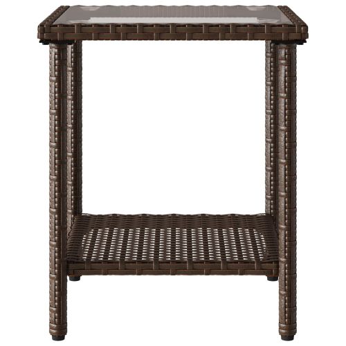 Комплект дивани за открито 2 pcs Кафяво и червено полиратан