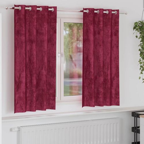 Кадифени завеси С завеси 2 pcs Виненочервен 175 x 140 см Кадифе