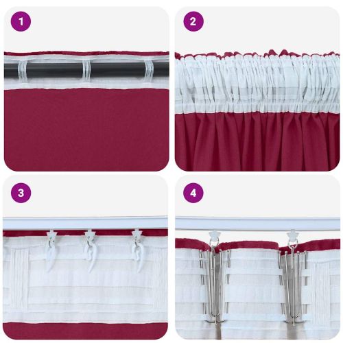 Кадифени завеси С завеси 2 pcs виненочервен 225 x 140 см Кадифе
