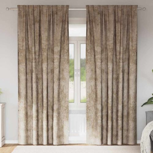 Кадифени завеси С завеси 2 pcs Шампанско 260 x 140 см Кадифе
