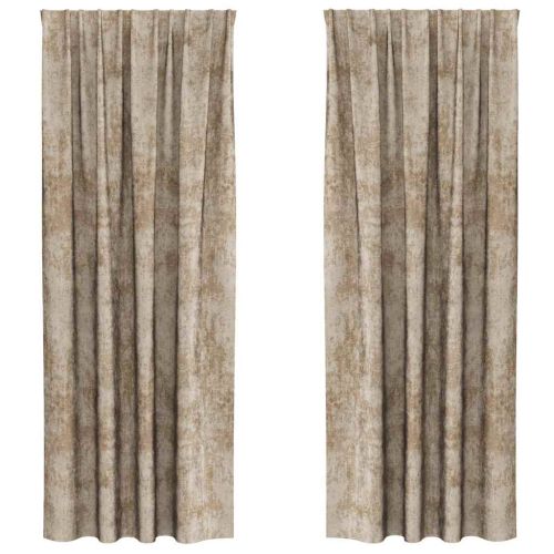 Кадифени завеси С завеси 2 pcs Шампанско 260 x 140 см Кадифе