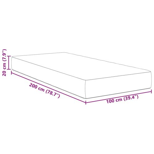 Матрак за легло с матрак Светлосиво 100 x 200 cm текстил