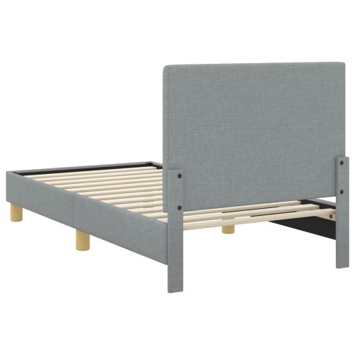 Легло за деца с табла с таблото Светлосиво 80 x 160 cm текстил