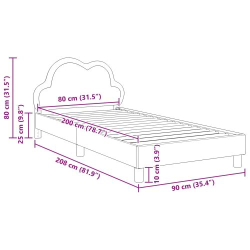 Рамка за легло с таблото Черно 80 x 200 cm PU