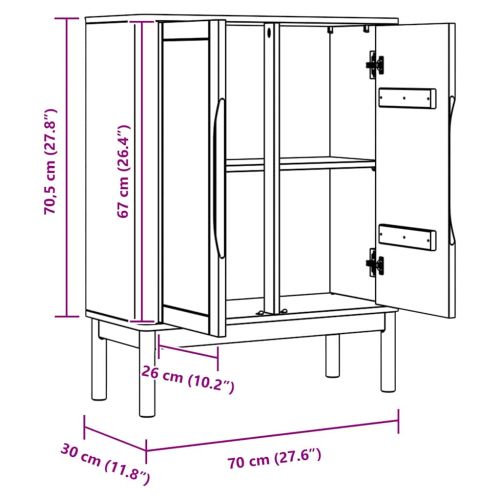 Служебен шкаф FLORO Бяло 70 x 30 x 70,5 см Солиден бор