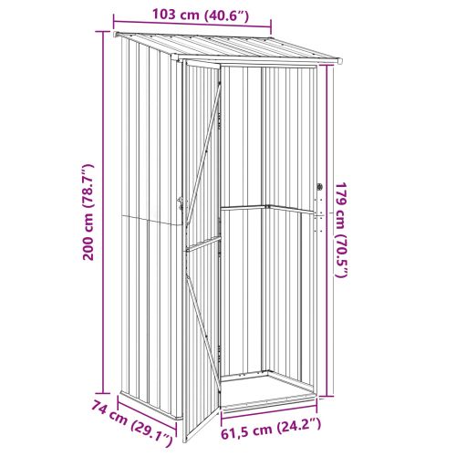 Градински навеси Антрацит 103 x 74 x 200 см Метал