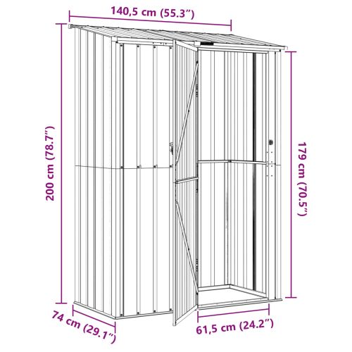 Градински навеси Антрацит 140,5 x 74 x 200 см Метал
