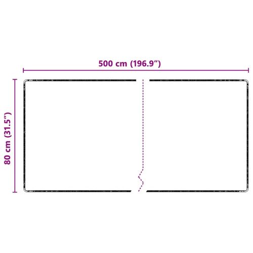 Килим пътека Черно 80 x 500 cm 100% Полипропиленов Тапициран