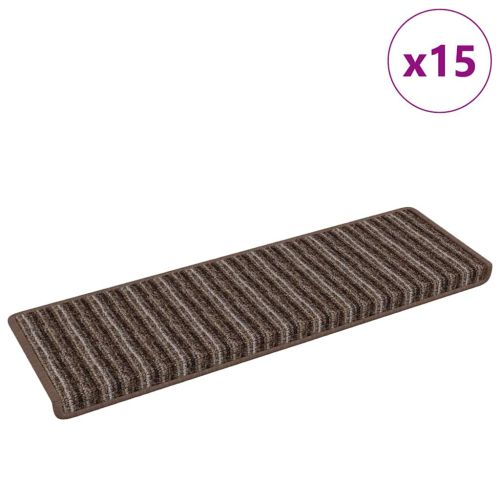 Самозалепващи стъпаловидни постелки На райета 15 pcs Кафяво