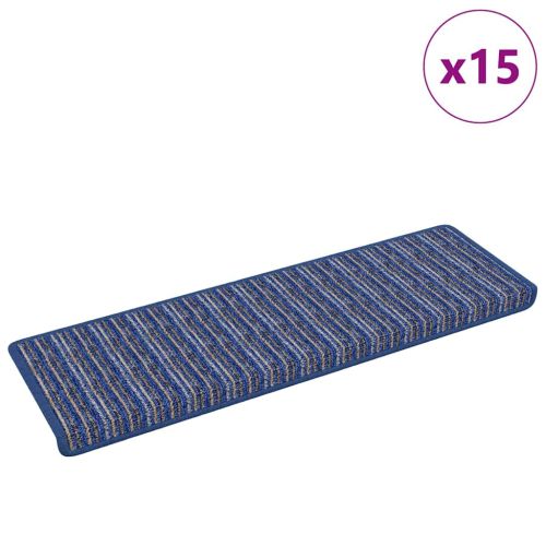 Самозалепващи стъпаловидни постелки 15 pcs Синьо 65 x 21 x 4 cm