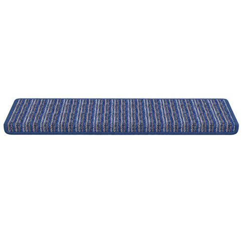 Самозалепващи стъпаловидни постелки 15 pcs Синьо 65 x 21 x 4 cm