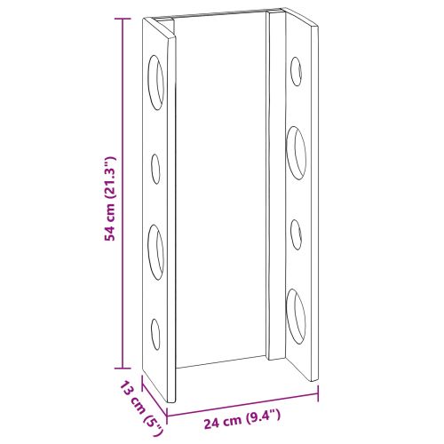 Стелаж Кафяво 24 х 13 х 54 см Масивно махагоново дърво