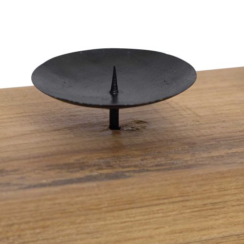 Свещник Естествен 50 x 15 x 10 см Масивна тикова дървесина