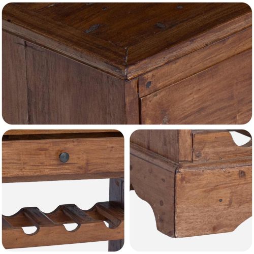 Винен рафт 55 х 23 х 85 см Масивно махагоново дърво