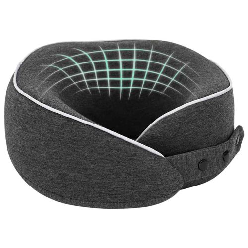 Пътна възглавница за врата Тъмен сив Мемори пяна