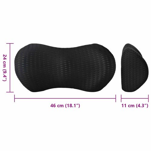 Възглавница за гръб Черен Мемори пяна 46 x 24 x 11 см