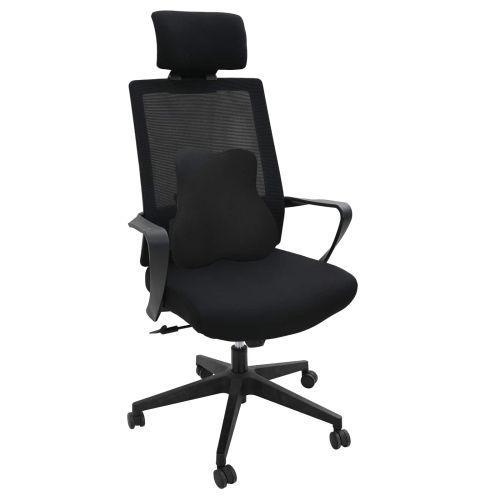 Възглавница за гръб Черно Мемори пяна 40 x 40 x 11 см