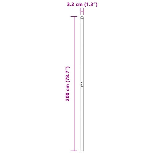 Стълб за ограда. 12 pcs Сив Прахово покритие стомана