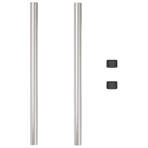 Стълб за ограда. 2 pcs Сребрист 90 cm Прахово покритие стомана