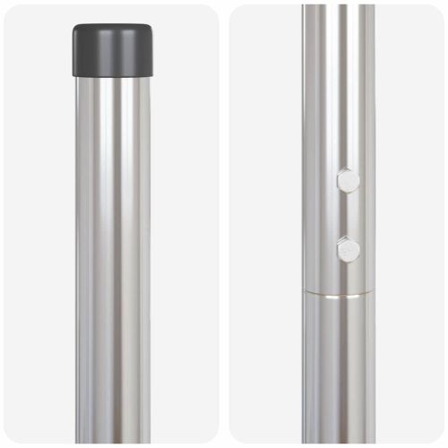 Стълб за ограда. 2 pcs Сребрист Прахово покритие стомана