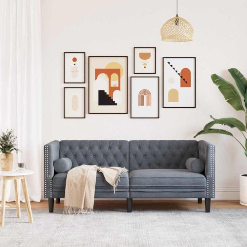 Диван Тъмен сив 174 x 74,5 x 70,5 см Кадифе