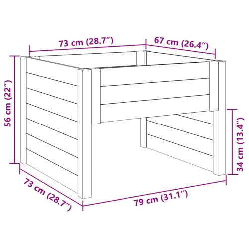 Гараж за косачка за трева Кафяво 79 x 73 x 56 см