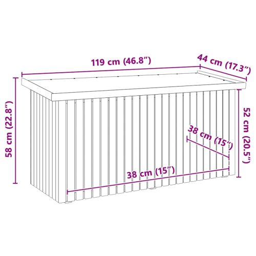 Кутия за съхранение в градината Естествен 119 x 44 x 58,5 см