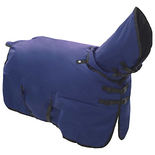 Конско одеяло Тъмен зелен и черен 85 cm Полиестер