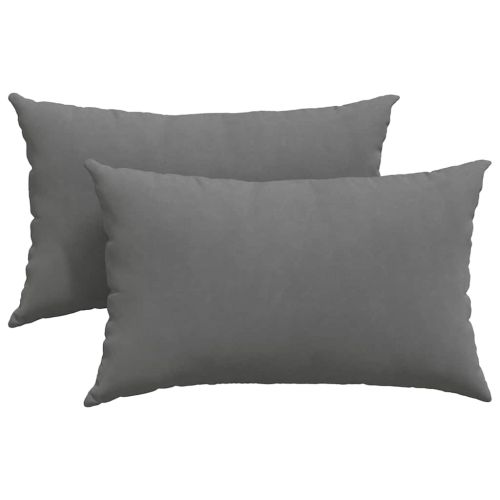 Диван възглавници 2 pcs Тъмен сив 50 x 30 cm текстил
