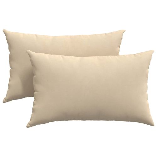 Диван възглавници 2 pcs Крем 50 x 30 cm текстил