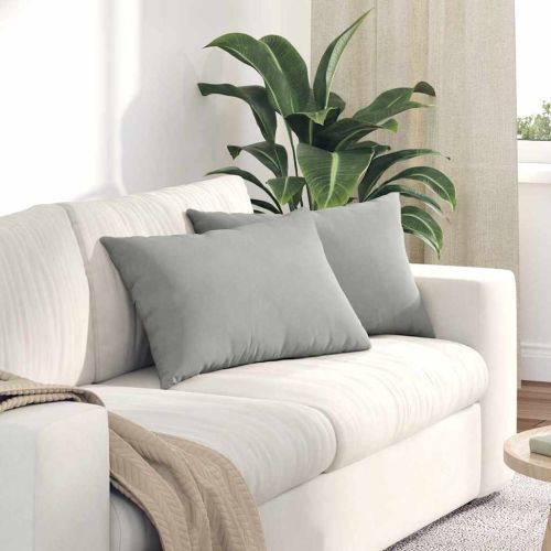 Диван възглавници 2 pcs Светлосиво 60 x 40 cm текстил
