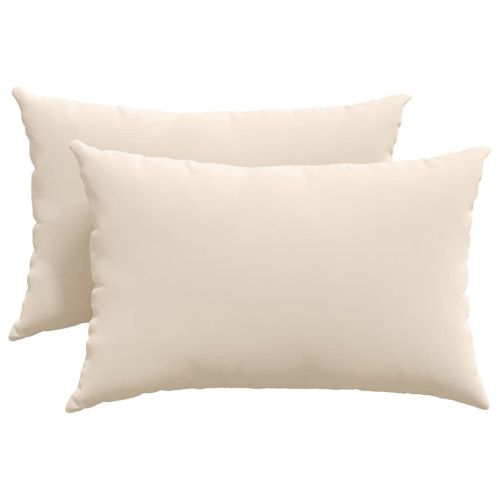 Диван възглавници 2 pcs Бежово 60 x 40 cm текстил