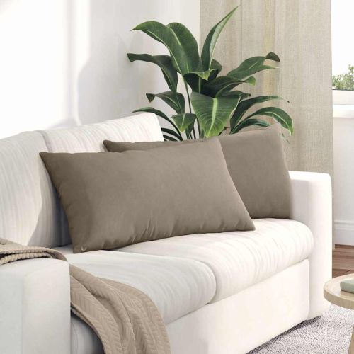 Диван възглавници 2 pcs Таупе 80 x 40 cm текстил