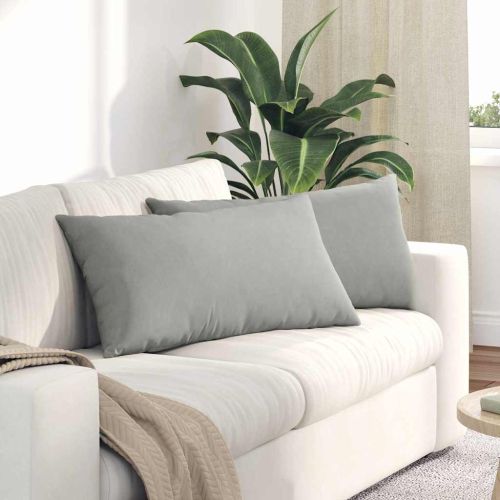 Диван възглавници 2 pcs Светлосиво 80 x 40 cm текстил