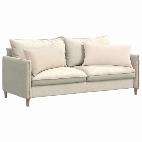 Диван възглавници 2 pcs Бежово 80 x 40 cm текстил