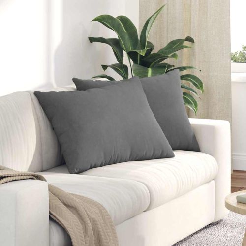 Диван възглавници 2 pcs Тъмен сив 70 x 50 cm текстил