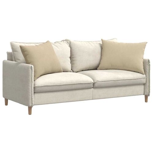 Диван възглавници 2 pcs Крем 70 x 50 cm текстил