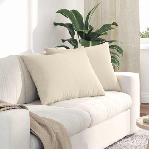 Диван възглавници 2 pcs Бежово 70 x 50 cm текстил