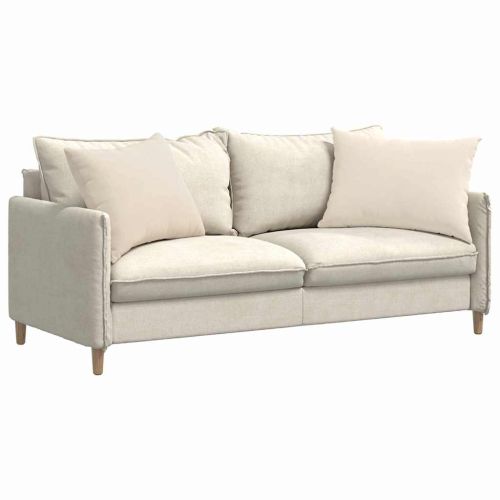 Диван възглавници 2 pcs Бежово 70 x 50 cm текстил