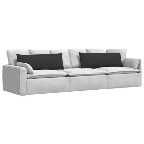 Диван възглавници 2 pcs Черно 120 x 40 cm текстил