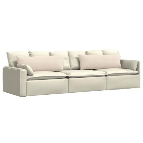 Диван възглавници 2 pcs Бежово 120 x 40 cm текстил