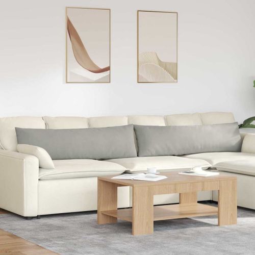 Диван възглавници 2 pcs Светлосиво 145 x 40 см текстил