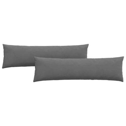 Диван възглавници 2 pcs Тъмен сив 145 x 40 см текстил