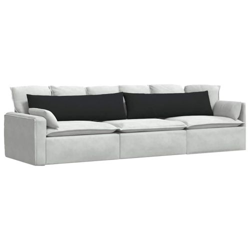 Диван възглавници 2 pcs Черно 145 x 40 см текстил