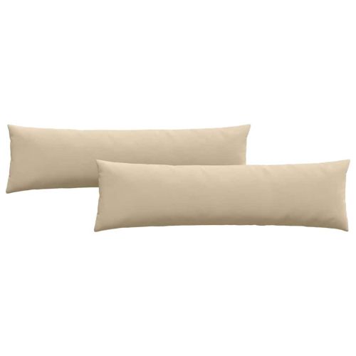 Диван възглавници 2 pcs Крем 145 x 40 см текстил