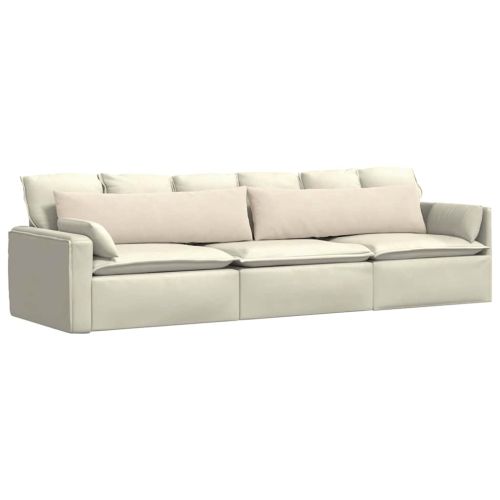 Диван възглавници 2 pcs Бежово 145 x 40 см текстил